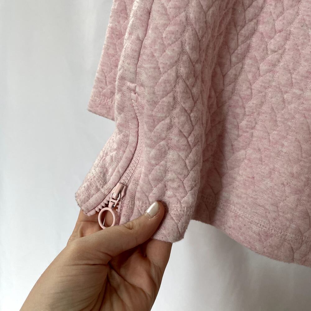 T by Talbots pink quilted boat neck sweater women's size MP casual warm top - Picture 4 of 8